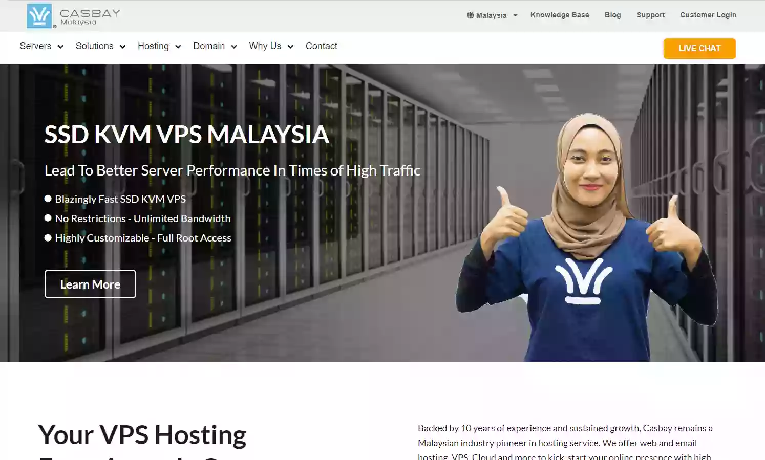 Casbay: 马来西亚VPS，100Mbps带宽不限流量，支持Linux/Window，月付 $9.59起